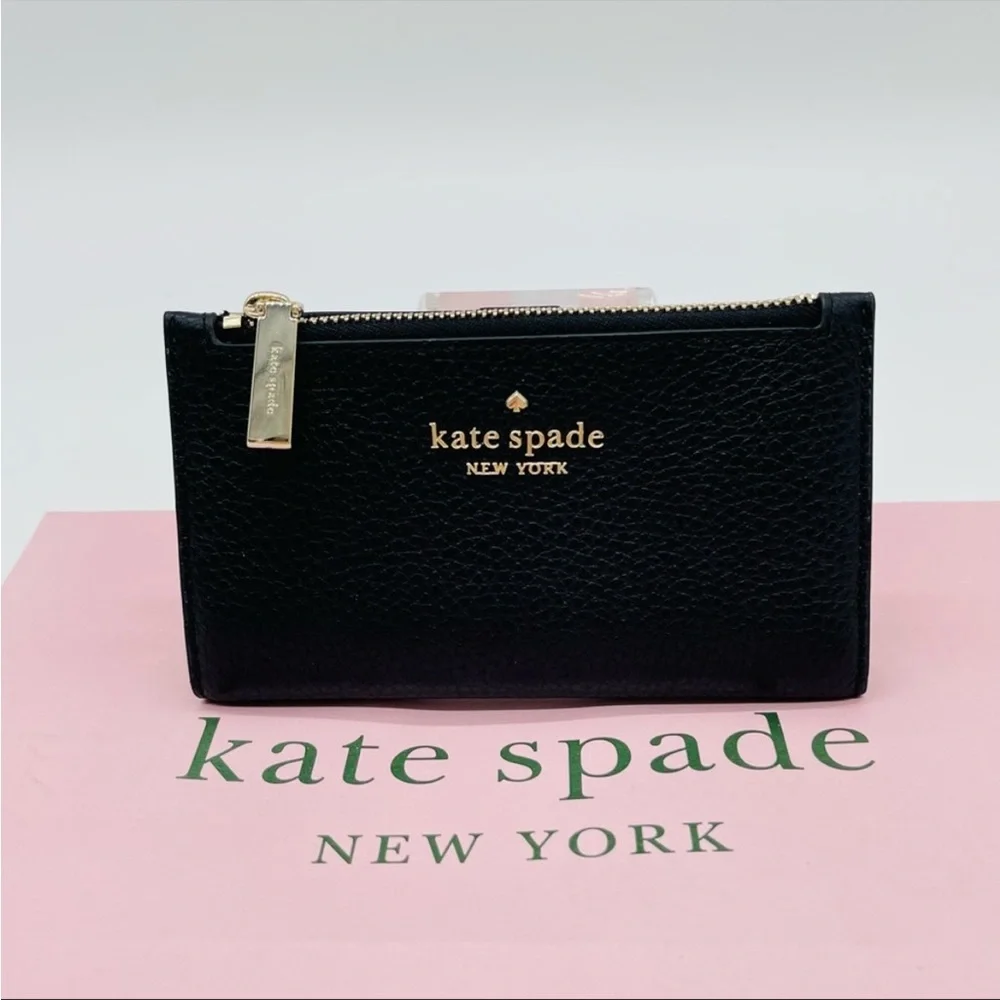 Kate Spade Leila Small Slim Bifold Wallet Black - Picture 2 of 8